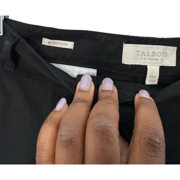 Talbots‎ Woman Plus Heritage Black Basic Classic Casual Cropped Pants Size 18W - Picture 2 of 13